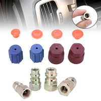 4pcsset ac r12 to r134a lohi side retrofit conversion adapter fitting cap valve kit car auto accessories