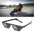 Солнцезащитные очки для мотоциклистов, с защитой от ультрафиолета 36 бит, пиксельные солнцезащитные очки MLG для мотокросса, гоночных очков, винтажные очки с мозаикой