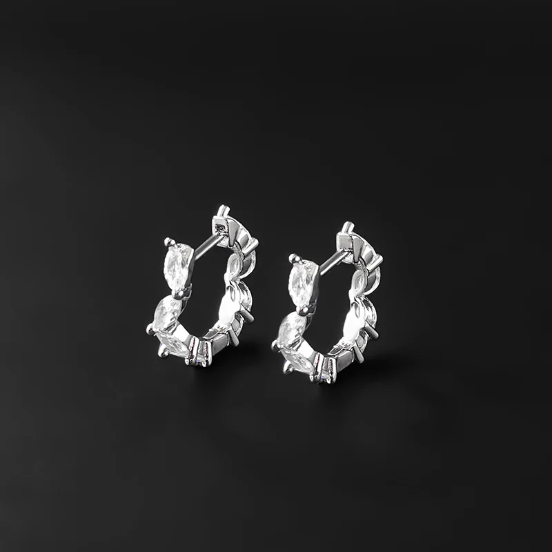 

S925 Sterling Silver June New Olive Leaf Festival Circle Stud Earrings Women's Simple Fashion Luxury Temperament Jewelry Gift