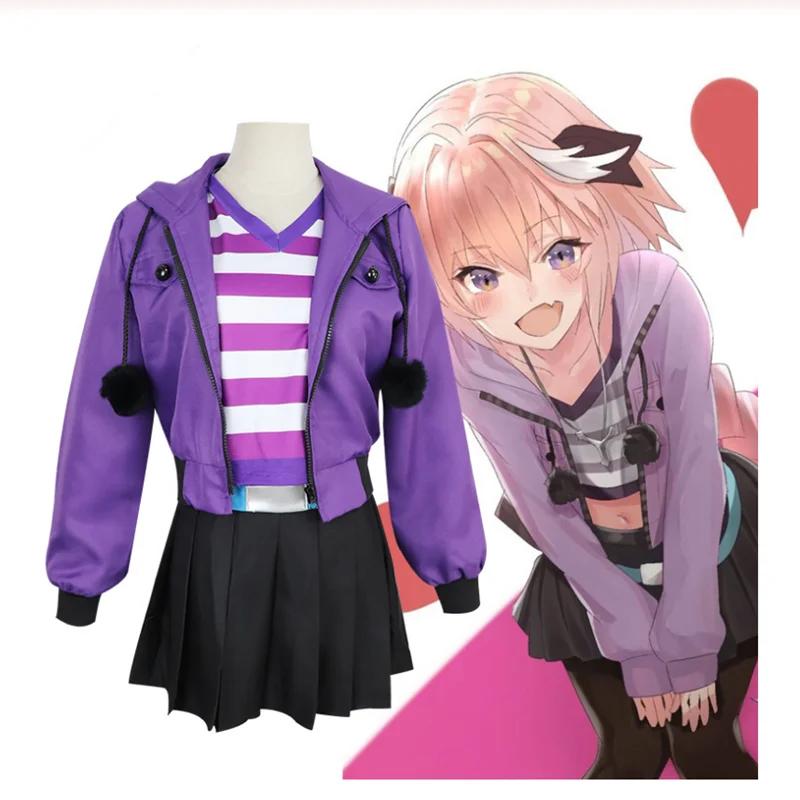 Fate Grand Order FGO Apocrypha Astolfo костюмы для косплея розовый парик Женская Аниме Толстовка с