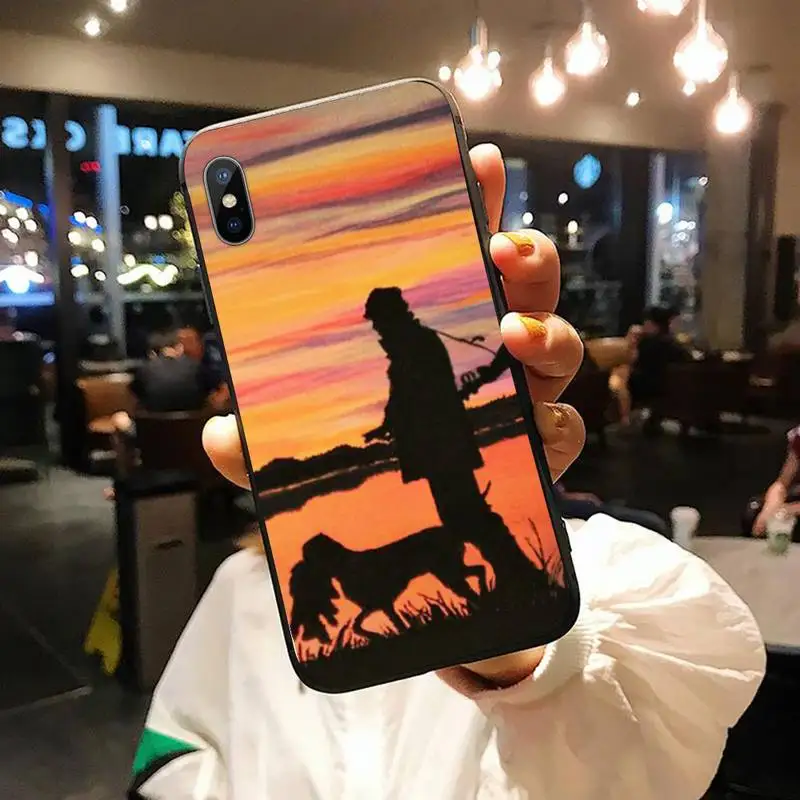 

Hunting animal and fishing man high quality Phone Case shell for iPhone 11 12 pro XS MAX 8 7 6 6S Plus X 5S SE 2020 XR