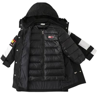 Jacket for Girls Winter Detachable Collar Overalls for Children Superior Quality Long Warm Down Coat 3 To 14 Years Kids Outwear