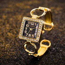 Zegarek damski – montre de luxe pour femmes, cadran carré, strass, bracelet en acier inoxydable, mode décontractée, 2021