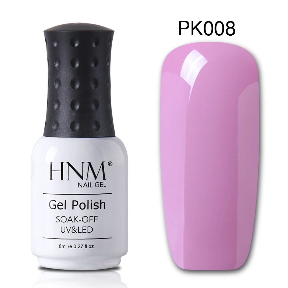 pink 008 HNM 8 мл серый фиолетовый серия цвет уф-гель для ногтей светодиодный лампа гель-лак замачиваемый гибридный лак краска штамповка топ основа лак - Цвет: pink 008