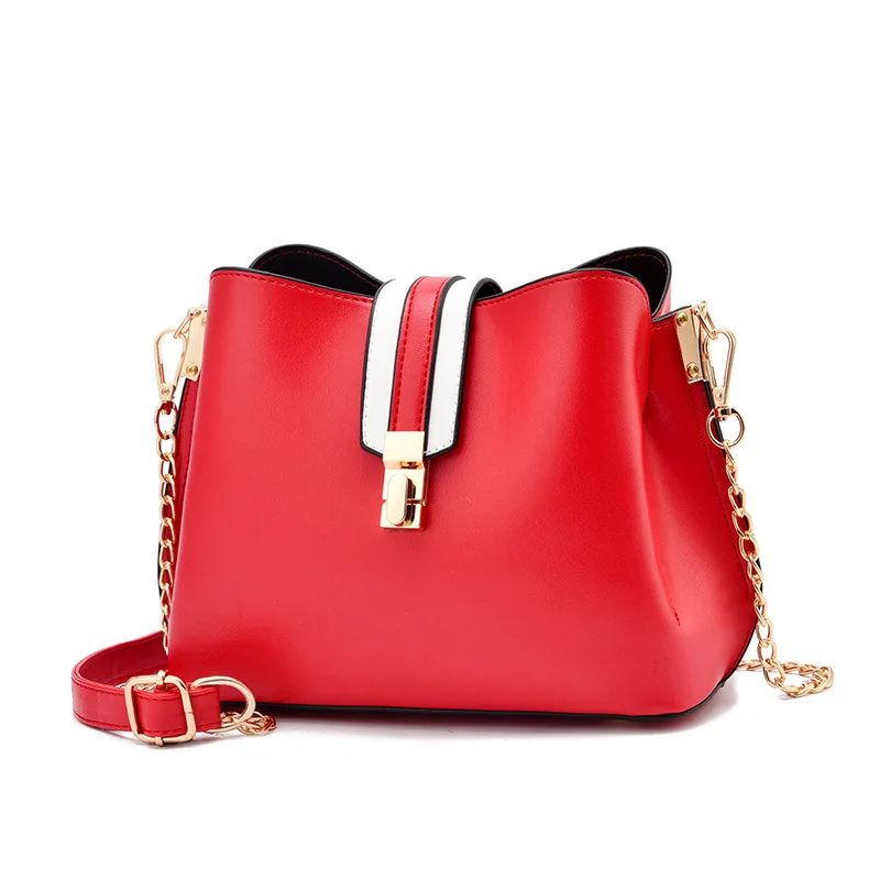2020 new women's bag fashion shoulder pu leather messenger simple portable ladies bucket | Багаж и сумки