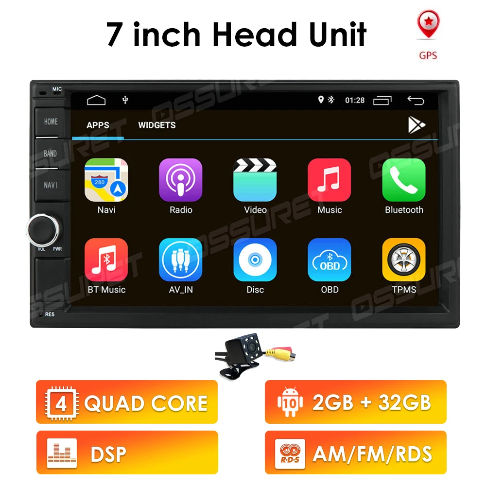 Wi Fi/4G Quad core 2 din 7 дюймов android 10 Универсальный Автомобильный плеер juke qashqai almera x trail
