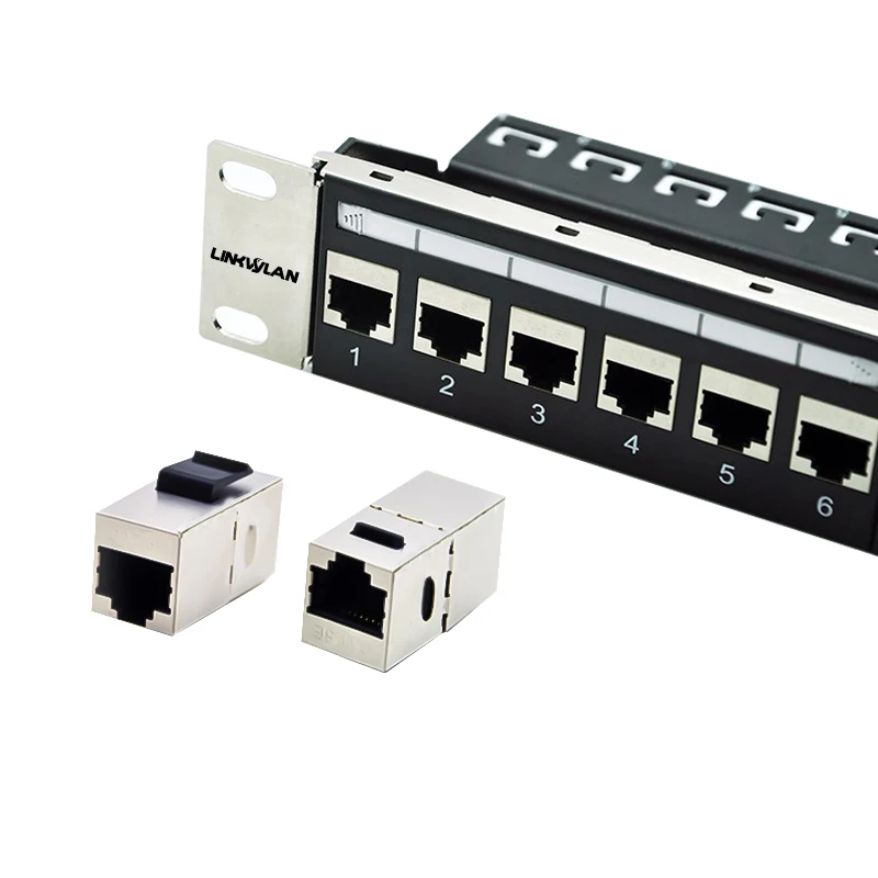 Cat5e Cat6 24 портовый загрузочный RJ45 мама к женскому питанию через патч панель 19 &quot1U