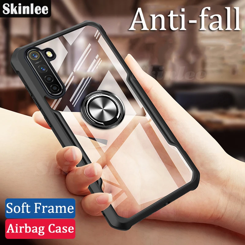 Оригинальный противоударный прозрачный чехол Skinlee для Realme 6 Pro мягкая рамка с