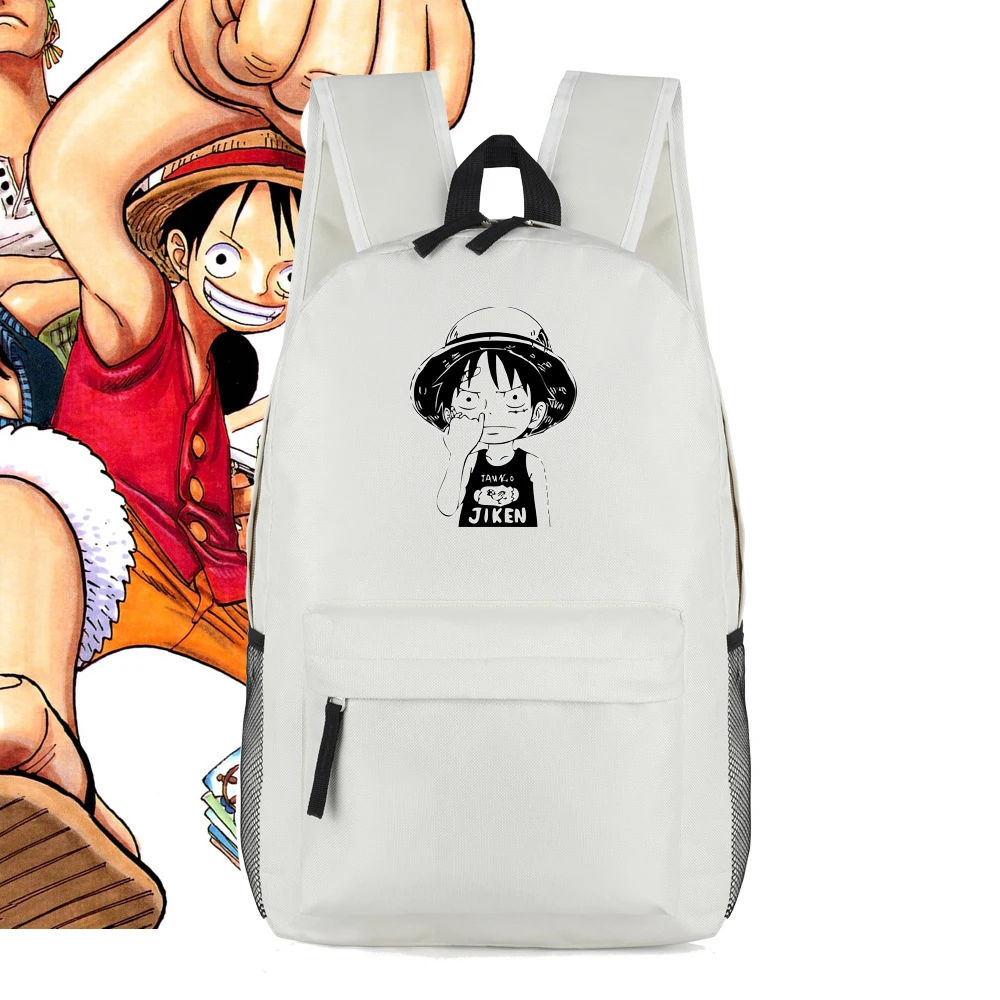 Рюкзак с мультипликационным принтом Луффи Чоппер Белая нейлоновая сумка фанатов