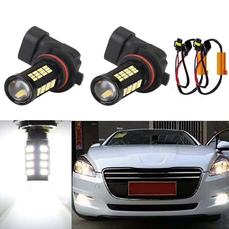 

2x High Bright White Canbus 9006 HB4 LED Fog Light Bulbs No Error For Volkswagen Golf 6 MK6 Scirocco T5 Transporter