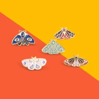 moon star eye leaf moth enamel pin animal badges brooches for women bag hat backpack accessories gift for friends 2021 wholesale