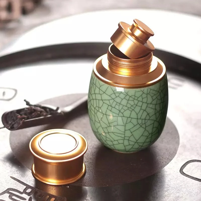 Миниатюрная чайная Кадка Celadon герметичная канистра керамическая посуда дорожная