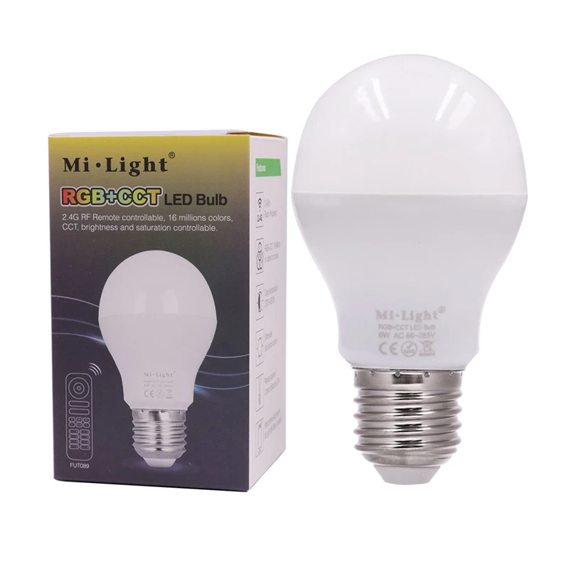 Приглушаемая Беспроводная лампа Mi light 2 4G умная Светодиодная GU10 E14 E27 4 Вт 5 6 9 RGBW RGBWW