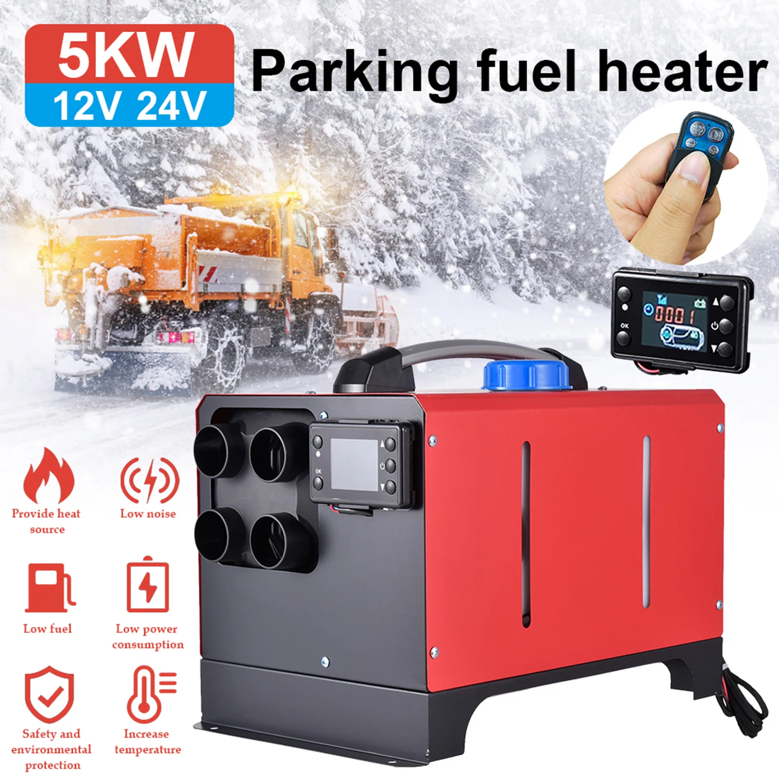 

Goxfaca Car Heater 5KW Universal All In One Diesel Fuel Air Parking Heater LCD Monitor For Trucks/Motor-home/Boats/Camper Van
