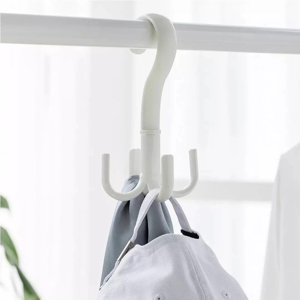 

Urallife JordanJudy Household 360Rotating Hook With Four-claw 2 pcs Clothes Hanger Bath Hook Holder Percha Scarf Bag Cap Hanger