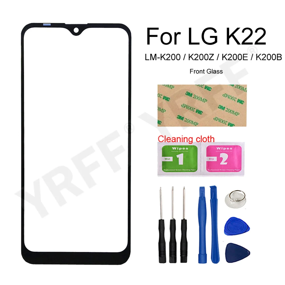 

For LG K22 Front Outer Glass Panel For LG K22 LM-K200 K200Z K200E K200B Mobile Glass Screen No Touch Screen) Phone Repair Parts