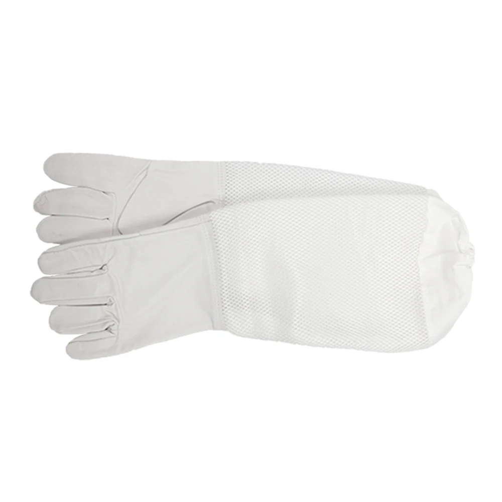 Горячие Пчеловодства Перчатки белая овчина с короткие сетка пчел костюм