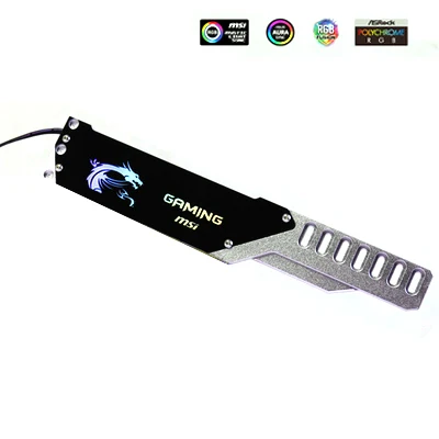 MSI Gaming A-RGB Кронштейн для видеокарты, полностью алюминиевый 5 В, 3-контактный разъем, A-RGB, свет 260 мм, материнская плата AURA SYNC Symphony, держатель VGA - Цвет лезвия: MSI Gaming A-RGB