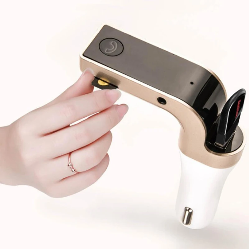 4-в-1 Hands Free Беспроводной Bluetooth FM передатчик G7+ AUX модулятор Автомобильный комплект MP3 плеер SD USB ЖК-дисплей автомобильные аксессуары