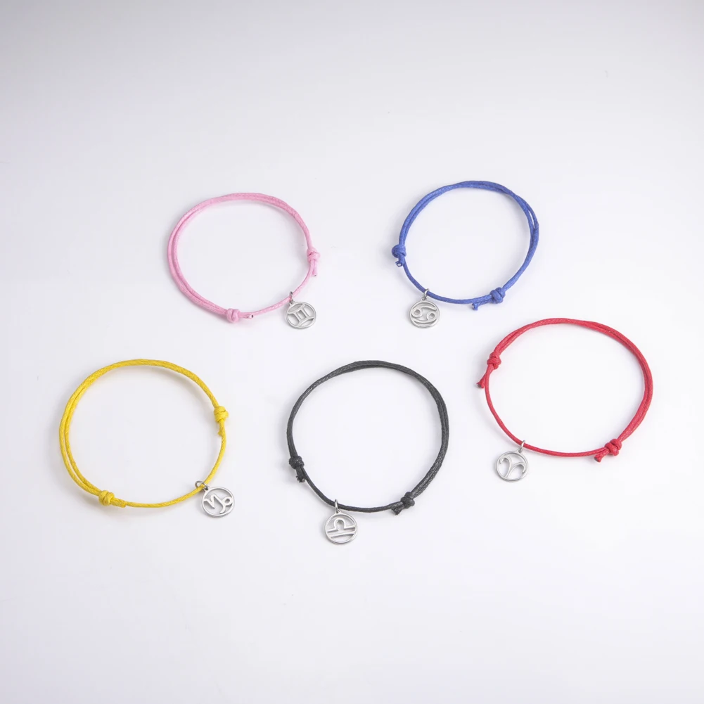 Skyrim зодиака Корейская восковая шнур браслет для влюбленных женщин мужчин
