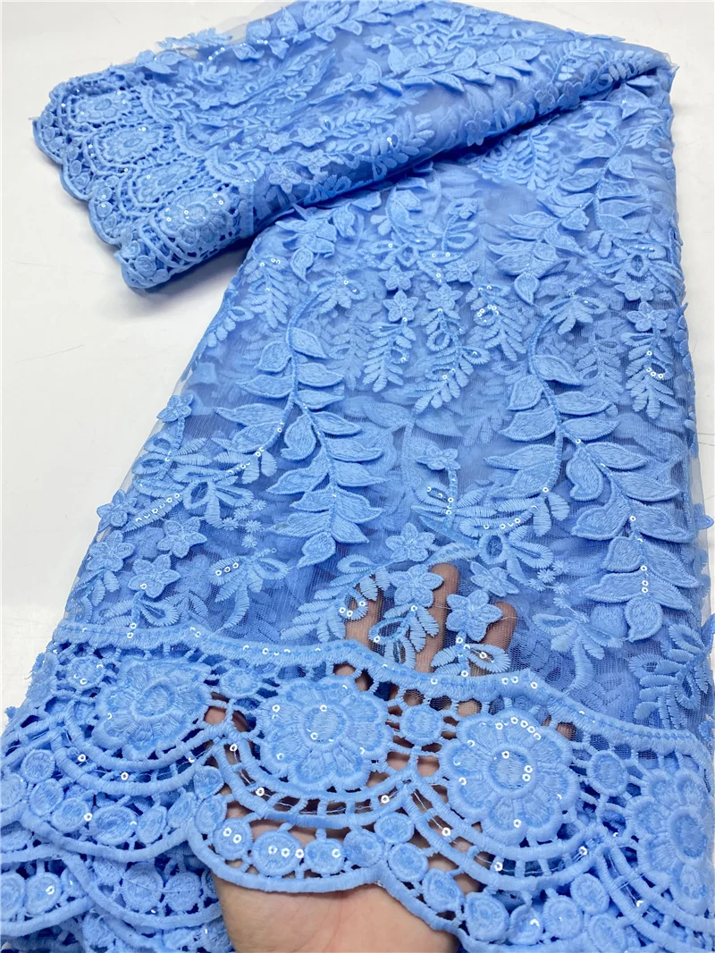 

PGC White Milk Silk Lace Sequins African Lace Fabric 2021 High Quality Lace French Mesh Lace Fabric For Wedding Party YA3913B-4