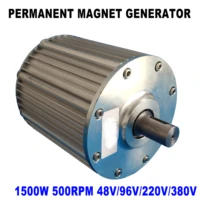 1500w 1 5kw 500rpm 48v96v220v low rpm horizontal wind generator permanent magnet ac hydro alternator with base foot