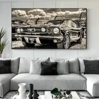 Ford Mustang классический автомобиль Ретро картина плакаты принты винтажная Роскошная Картина на холсте автомобиля для гостиной украшение домашний декор