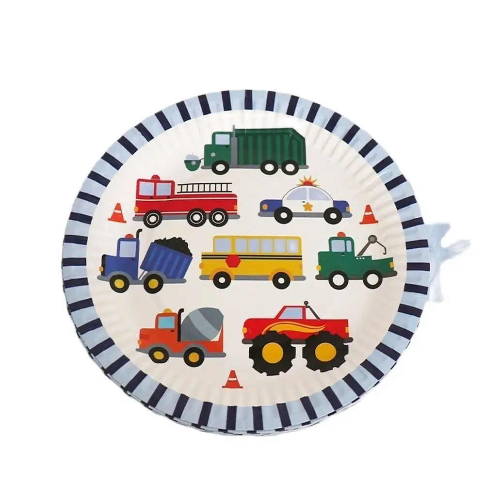 

Engineering Vehicle Theme Disposable Tableware Birthday Party Supplies Cartoons Car Birthday Party Decorations Kids Plates Cups