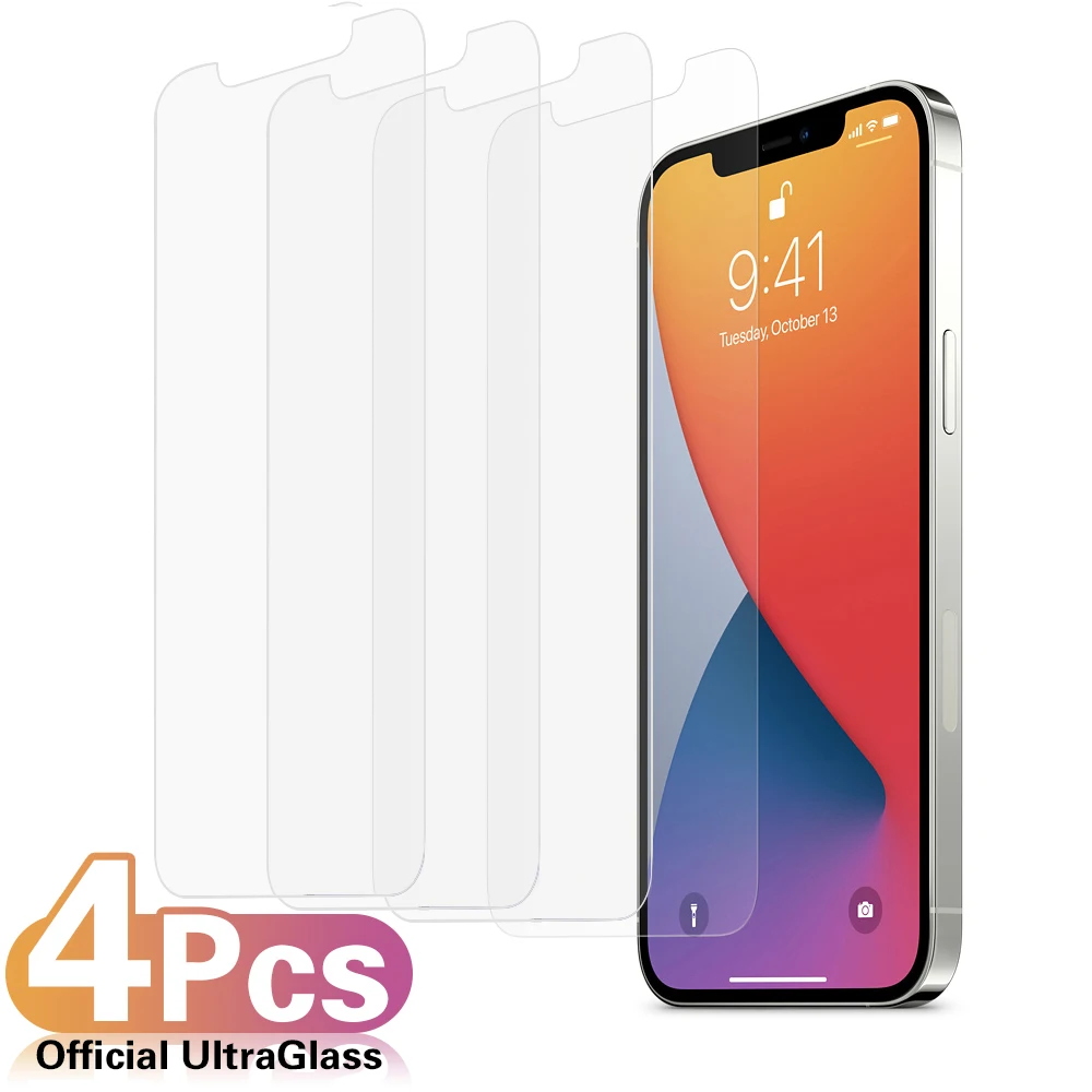 4 шт. Защитное стекло для iPhone 11 12 Pro Max 6 6s 7 8 Plus X Xs XR закаленное стекло|Защитные