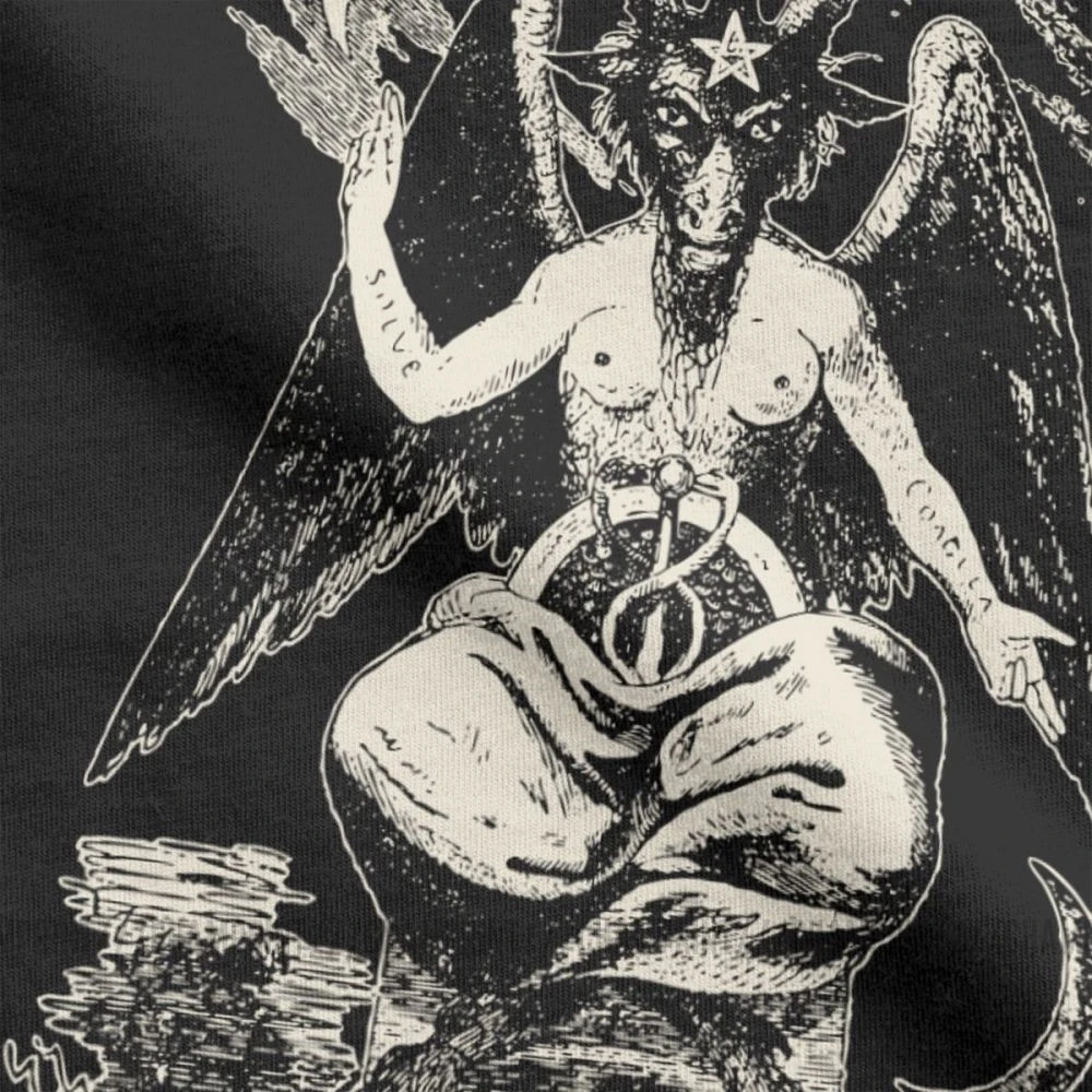 Мужские футболки Baphomet винтажная хлопковая футболка с коротким рукавом рисунком