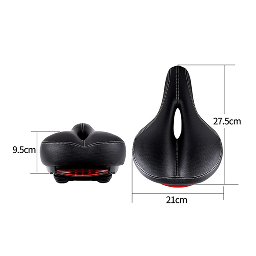 

Bicycle Saddle with Tail Light Thicken Widen MTB Bike Saddle Cushion Soft Comfortable Bike Hollow Cycling Bicycle Saddle for MTB