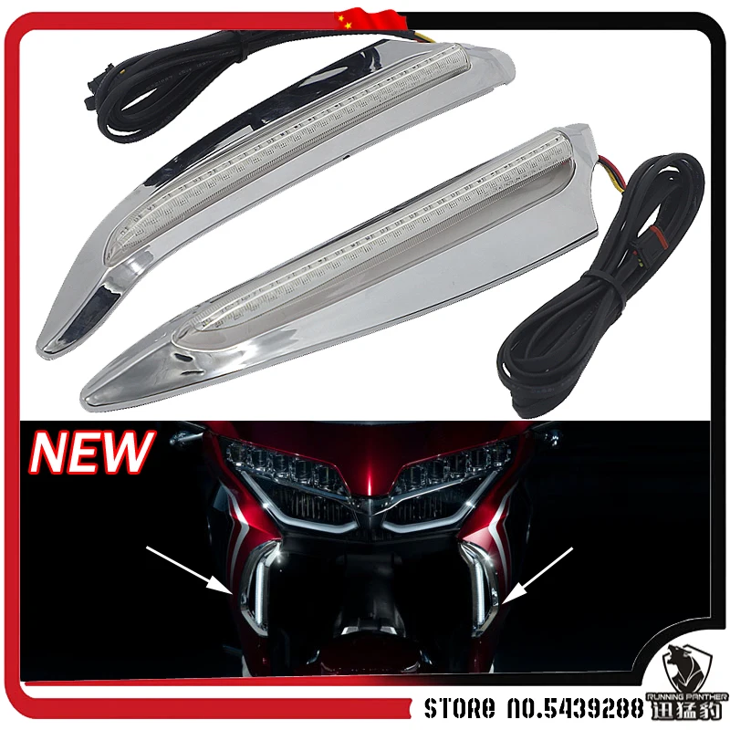 

Motorcycle Accessories NEW Chrome or Black Lighted Vent Trim LED 2018 2019 2020 2021 For Honda GoldWing GL1800 F6B GL 1800