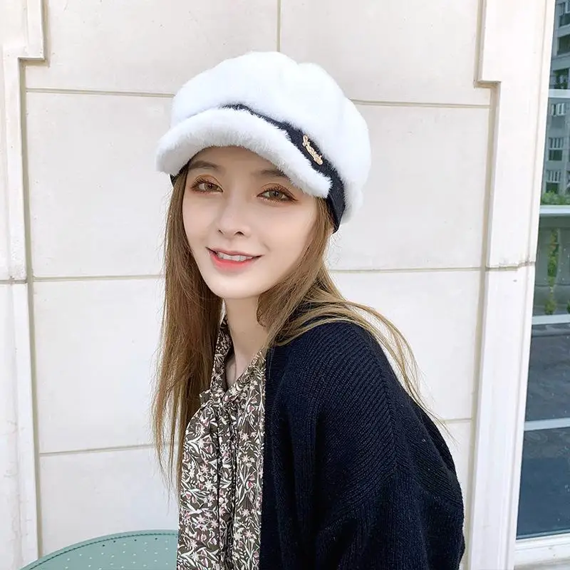 Кепка Женская в стиле милитари плоский берет восьмиугольная шапка бархатная