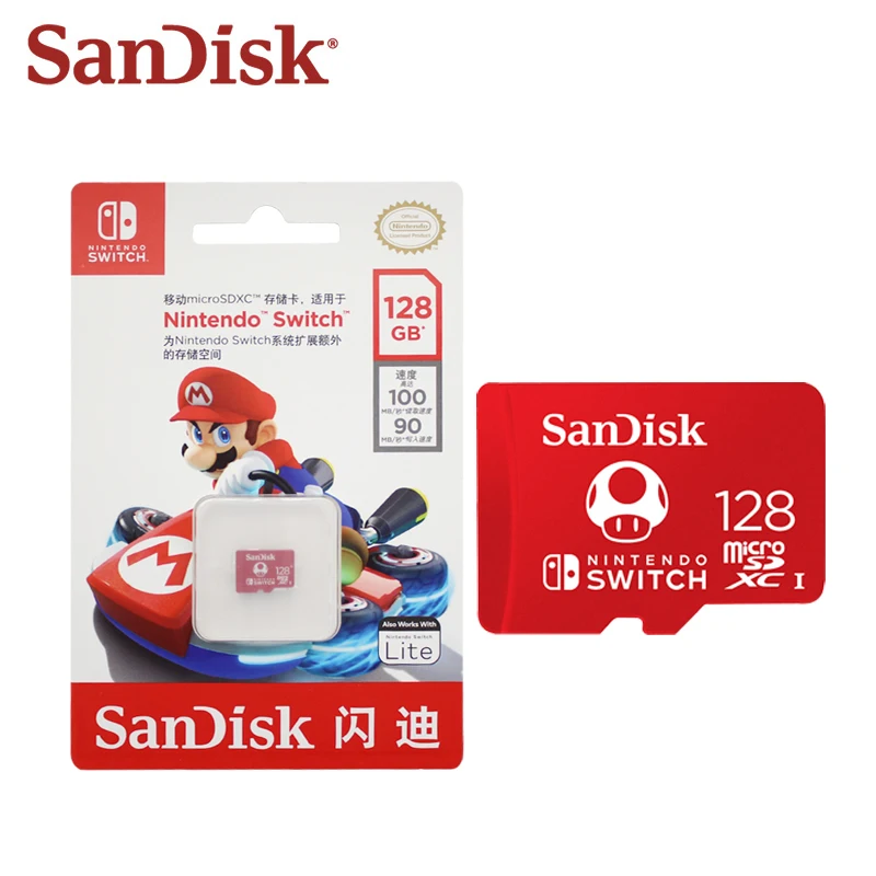 Карта памяти SanDisk MicroSD 256 ГБ 400 Авторизованная тема Марио Nintendo Switch карта TF 128 для игр
