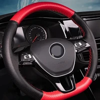 non slip black carbon fiber leather car steering wheel cover for volkswagen vw golf 7 mk7 new polo jetta passat b8 tiguan sharan
