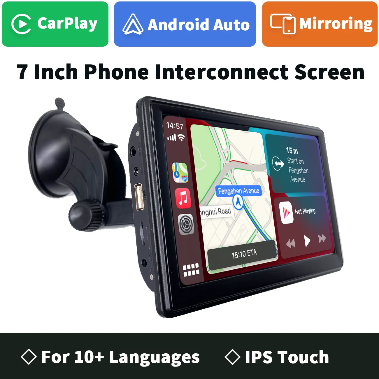 Беспроводной экран CarPlay Портативный 7 дюймов IPS Android Auto беспроводной AirPlay легкий в
