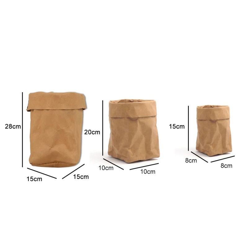 

Creative Storage Basket Reusable Kraft Paper Bag Storage Box Plant Storage Box Flower Pot Gardening Home Garden Supplies