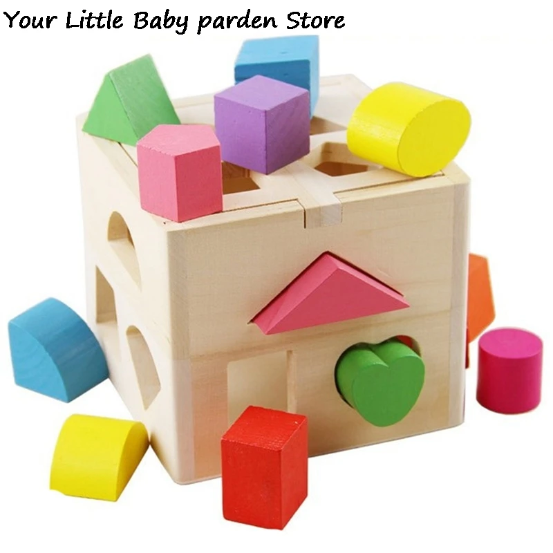 

Children Multifunctional Educational Cognitive Shape Matching Building Block Wooden Puzzle Intelligence Box Toy Kids Gift