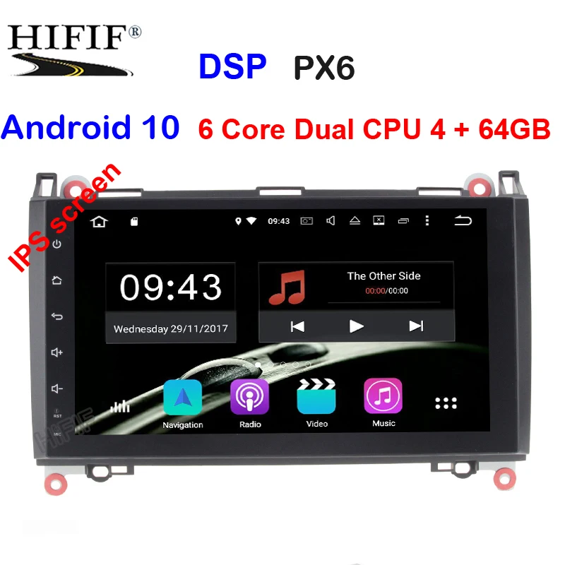 Автомагнитола PX6 мультимедийная система на Android 10 без DVD с GPS для