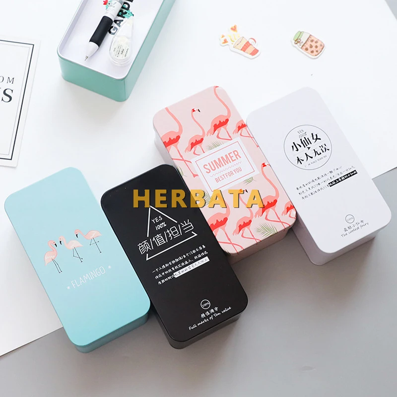 Квадратный железный жестяной пенал чехол для карандашей высококачественный