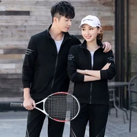 spring and autumn new mens leisure sports suit couple simple solid color trousers long sleeve sportswear