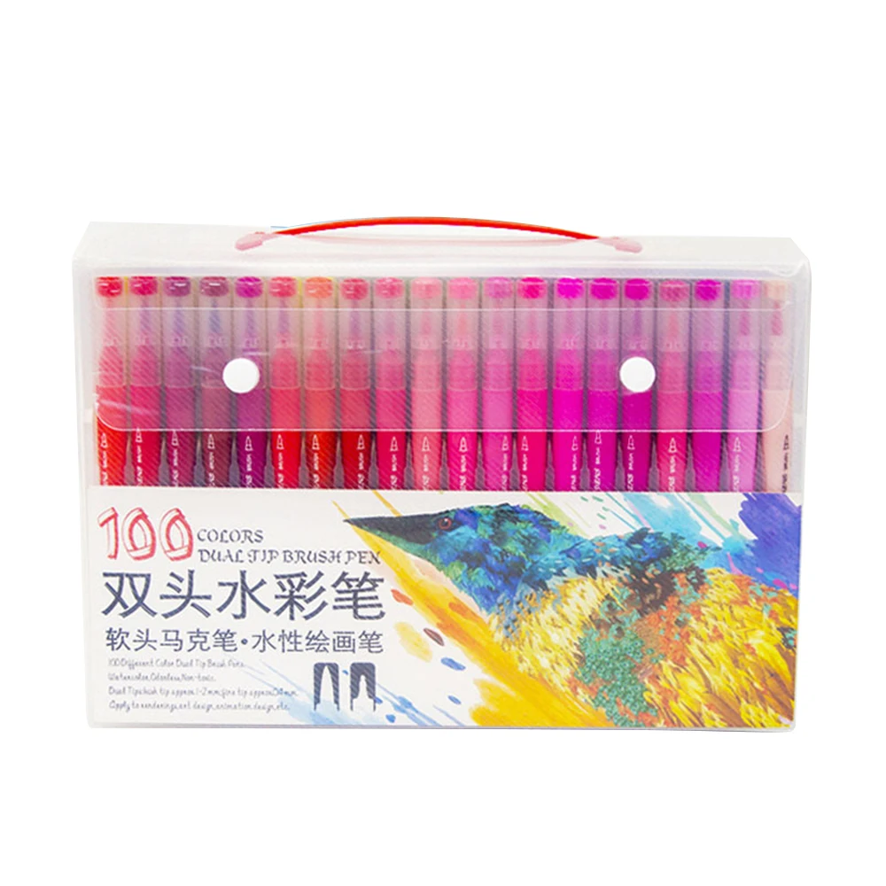 

Multifunctional Watercolor Pen Painting Decorations Writing Double-Head 100 Colors Office Student Drawing Tools Painting Pen