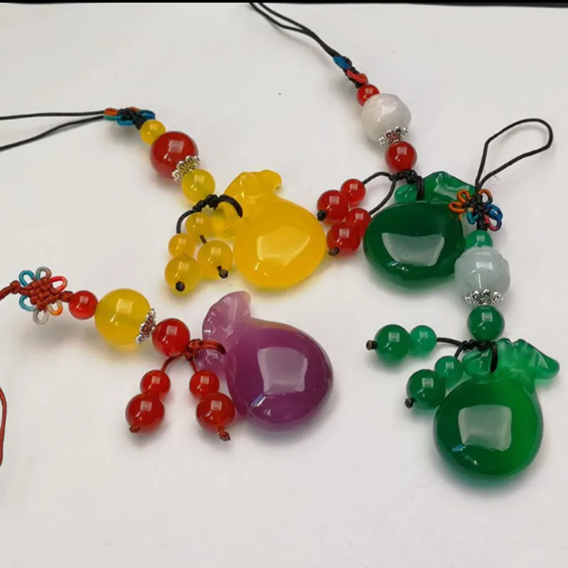 

Mobile phone lanyard female chalcedony jade Chinese style shell rope pendant mobile phone chain key jewelry pendant phone charm
