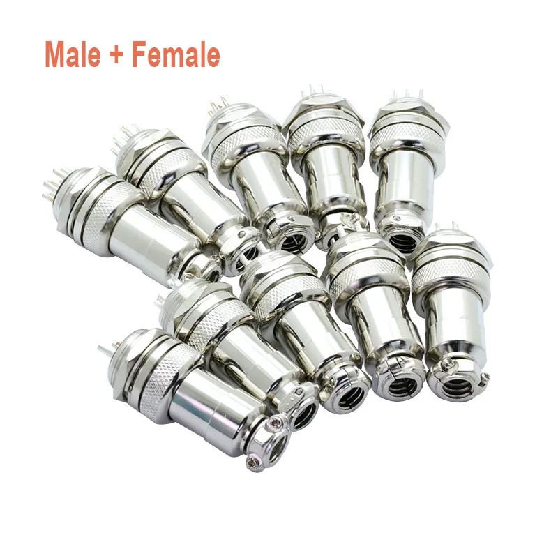 

100pcs GX20 Aviation Plug Socket Male / Female 2 3 4 5 6 7 8 9 10 12 14Pin 20mm Circular Aviation Socket Jack XLR Wire Connector