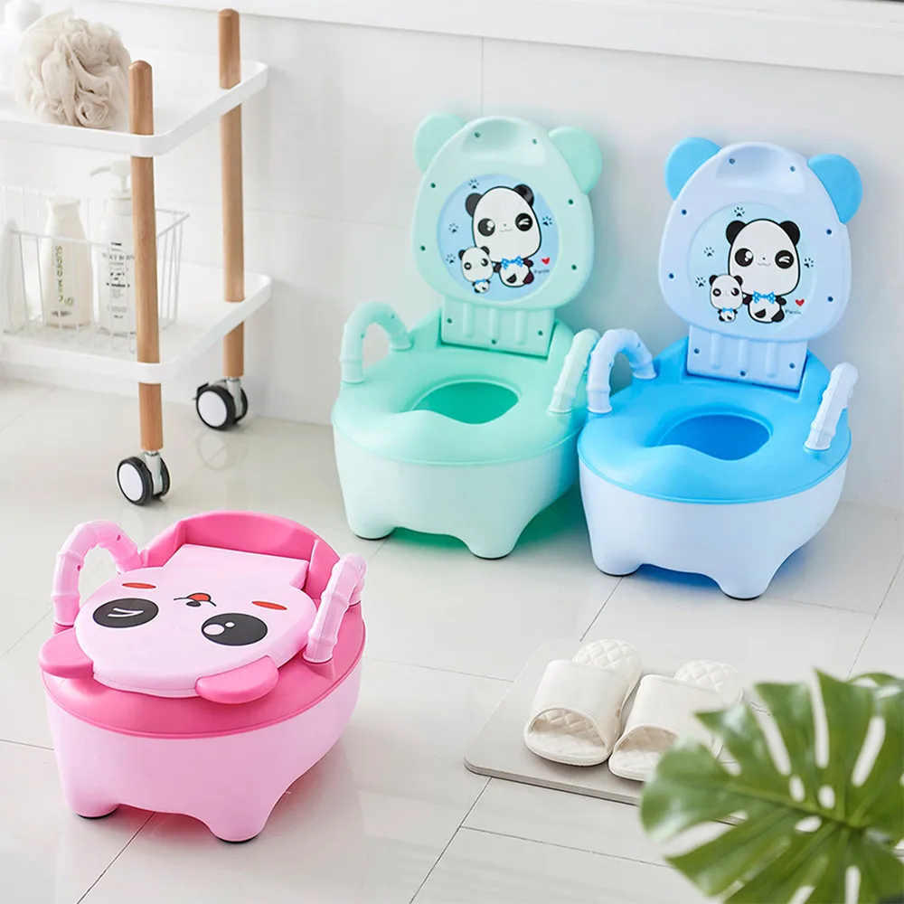 

Baby Potty Training Toilet Seat Comfortable Backrest Cartoon Pots Portable Baby Pot For Children Potty Toilet Bedpan