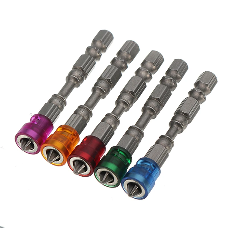 

5Pcs S2 Alloy PH2 Phillips Single Head Magnetic Screwdriver Bits Anti-Slip 1/4 Inch Hex Shank Drywall Electric Screwdriver Set