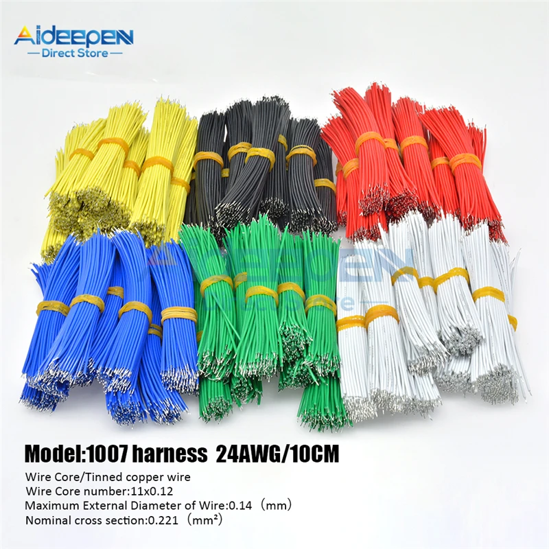 100 шт./лот UL1007 24AWG 8 см 10 двойная головка припоя проволока из луженой меди припой