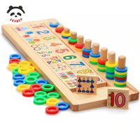 montessori educational toy wooden count number puzzle sorting for toddlers shape 3 in 1 matching game preschool children gift