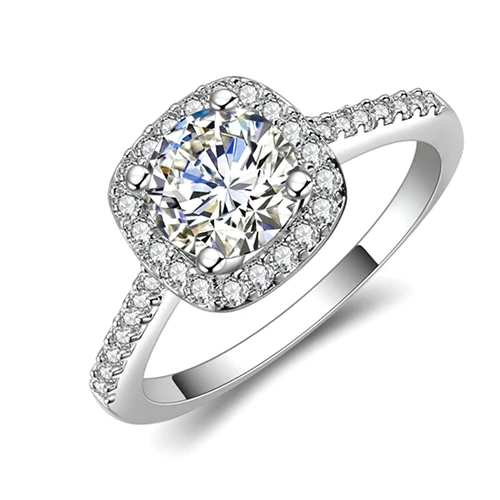 Высокое качество супер 3.5ct обручальные Серебряные Кольца цвет 10 мм сверкающий прозрачный кубический цирконий Кристалл Женское Обручальное кольцо - Цвет основного камня: WL018B