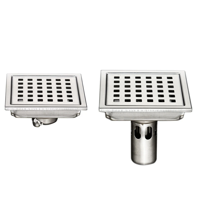 

110X110mm Tile Insert Bathroom Shower Floor Drain Large Flow Hair Strainer Anti-Odor Shower Drain